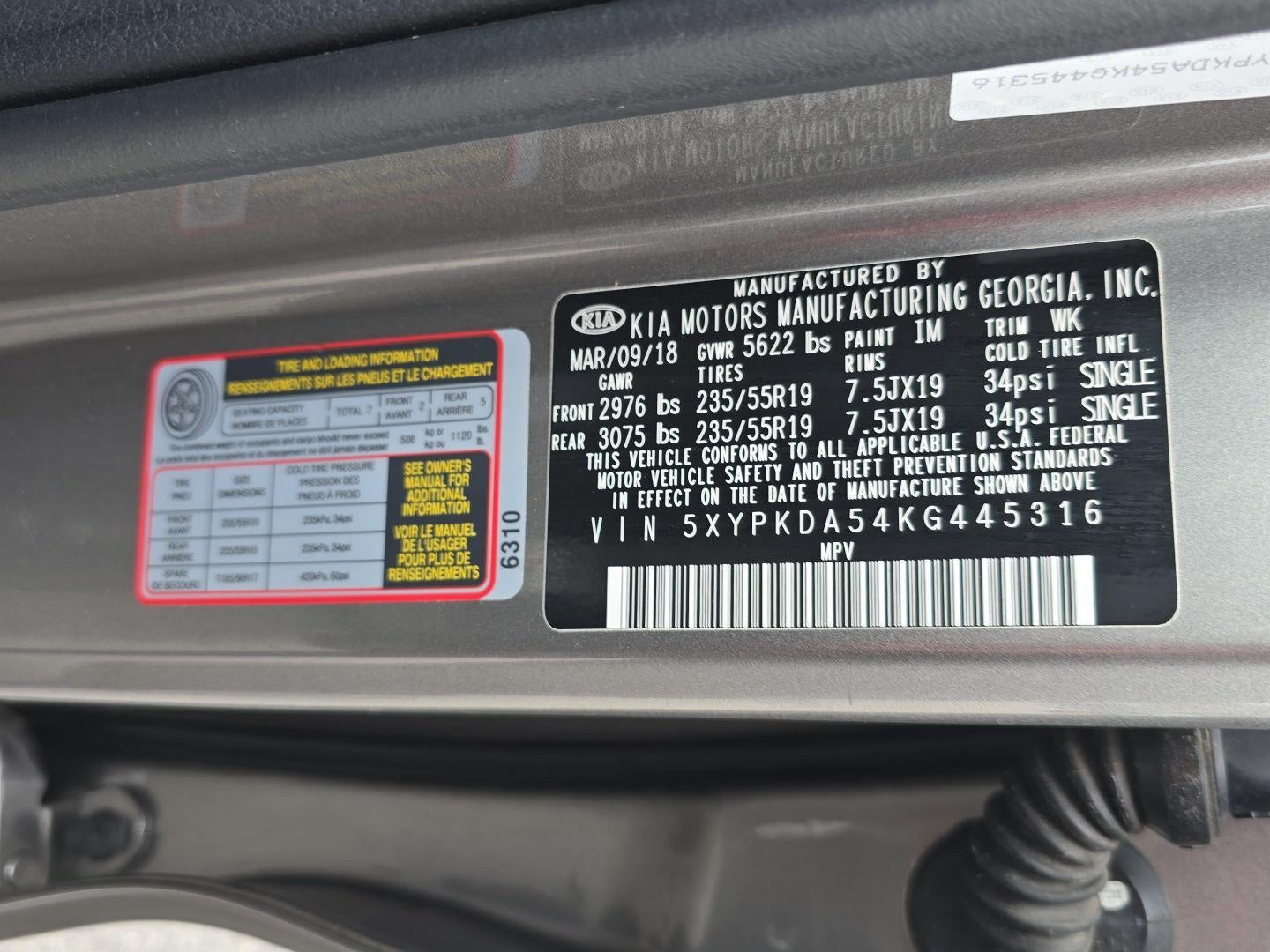 2019 Kia Sorento SX V6